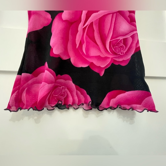 Vintage 90s mesh rose shirt - Picture 3 of 4